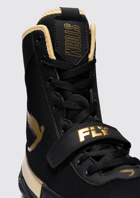 Fly Boxschuhe Storm, Schwarz-Gold