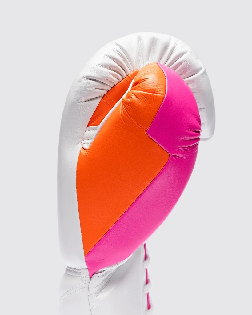 Fly Boxhandschuhe Superlace Pro X 2, Weiß-Pink-Orange 5