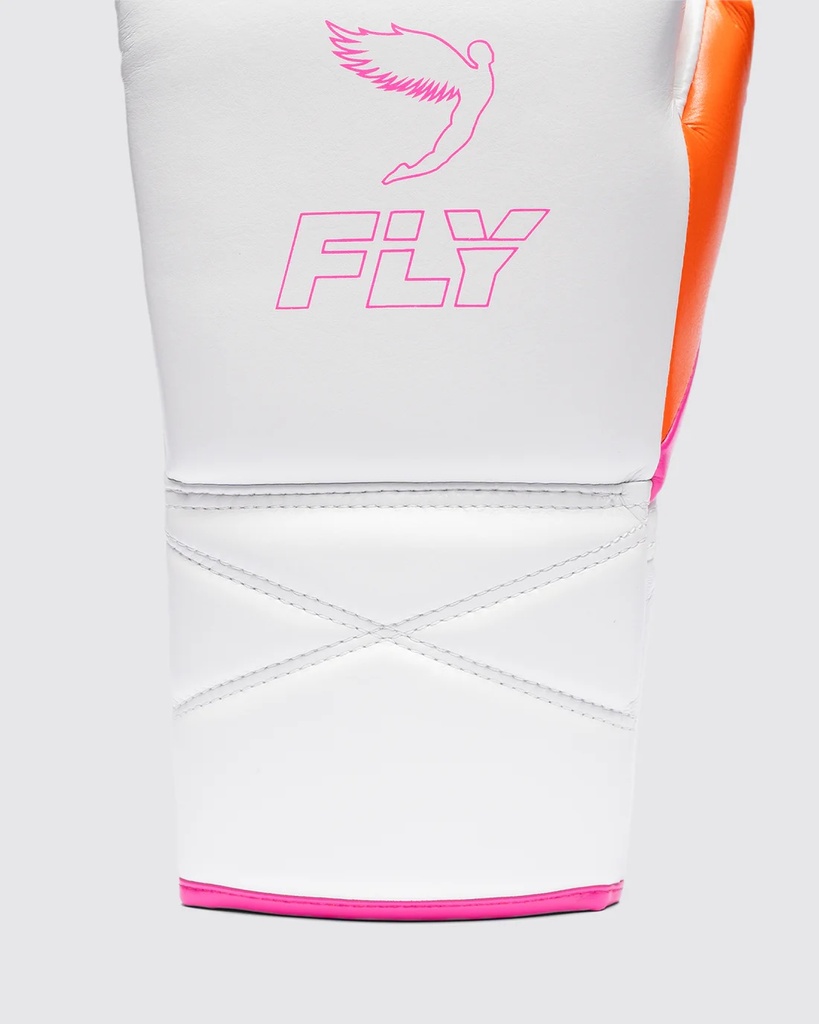 Fly Boxhandschuhe Superlace Pro X 2, Weiß-Pink-Orange 6