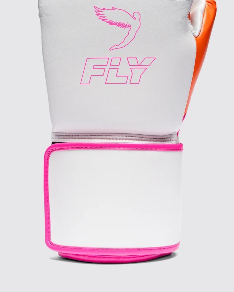 Fly Boxhandschuhe Superloop Pro X 2, Weiß-Pink-Orange 6