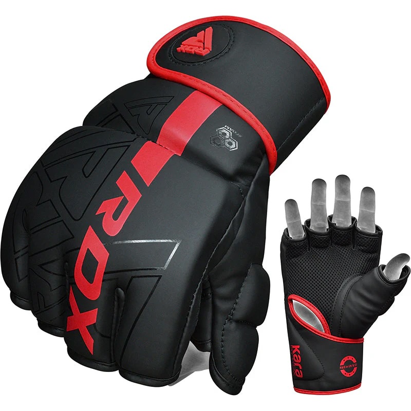RDX MMA Handschuhe Sparring F6 Kara, Schwarz-Rot 2