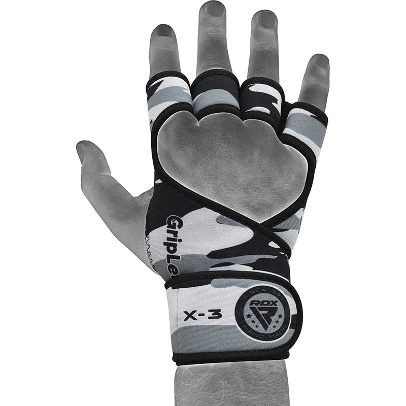 RDX Weightlifting Grips X3, Camo-Grau 2
