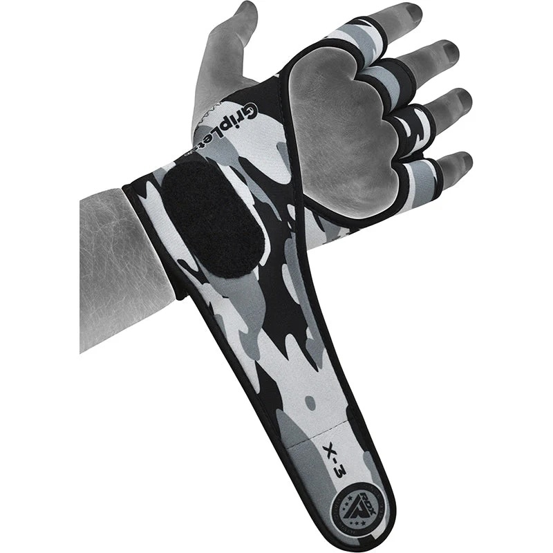 RDX Weightlifting Grips X3, Camo-Grau 4