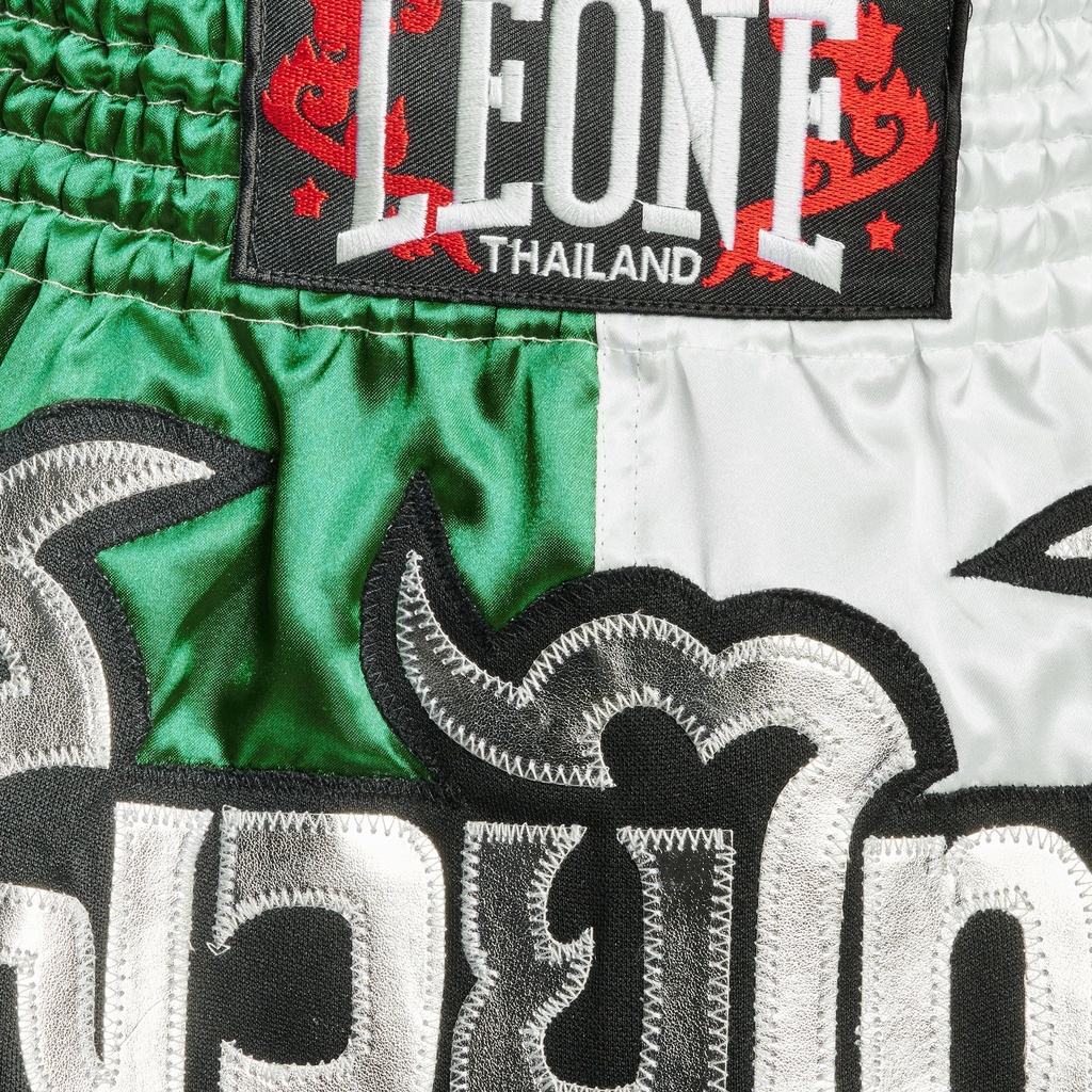 Leone Muay Thai Shorts Siam, Grün-Weiß 3