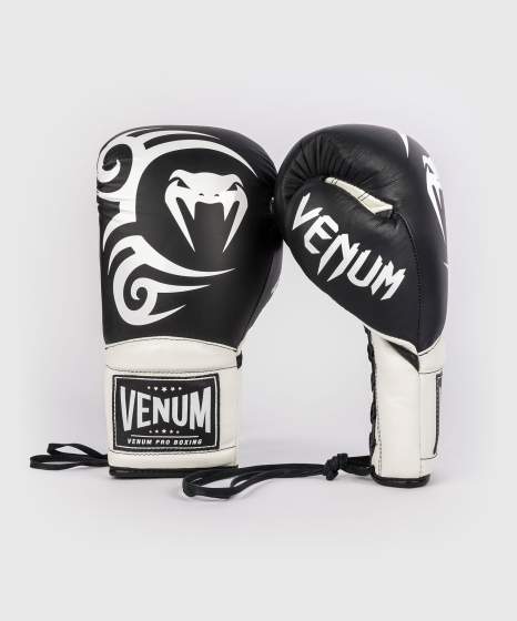 Venum Boxhandschuhe Mike Tyson Giant 2.0 Pro mit Schnürung, Schwarz-Weiß 2