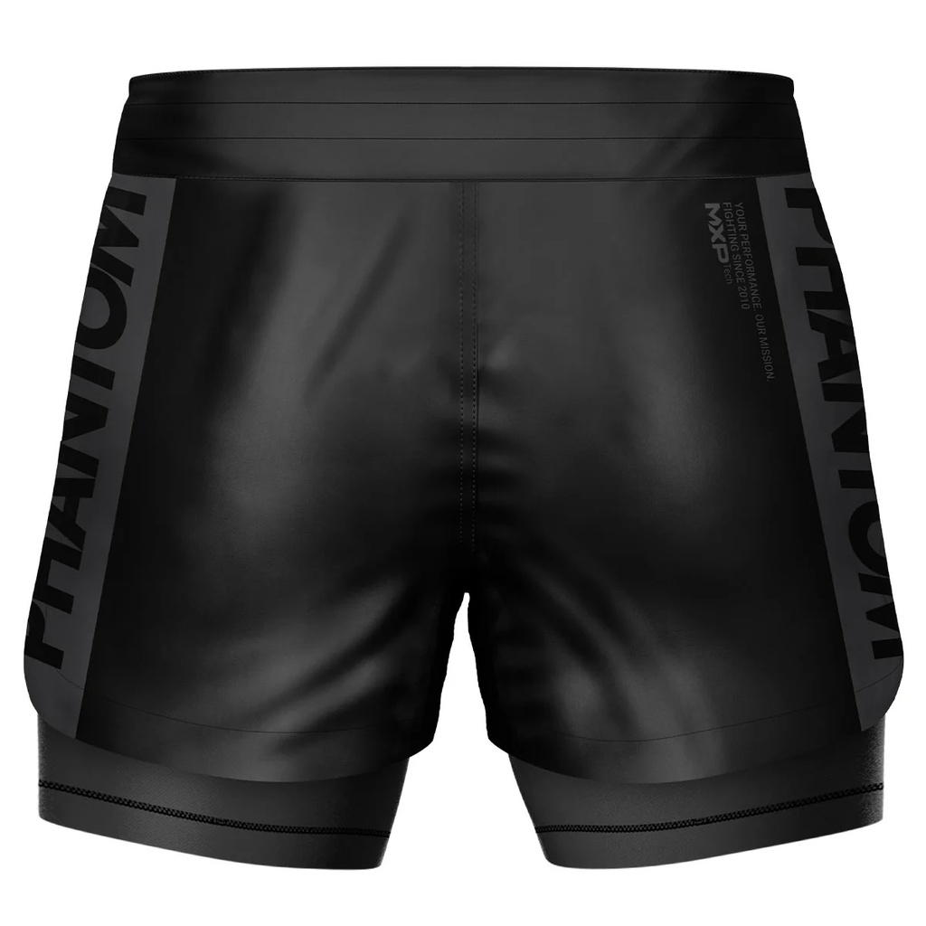 Phantom Fight Shorts Fusion 2in1 Apex, Schwarz-Grau 2