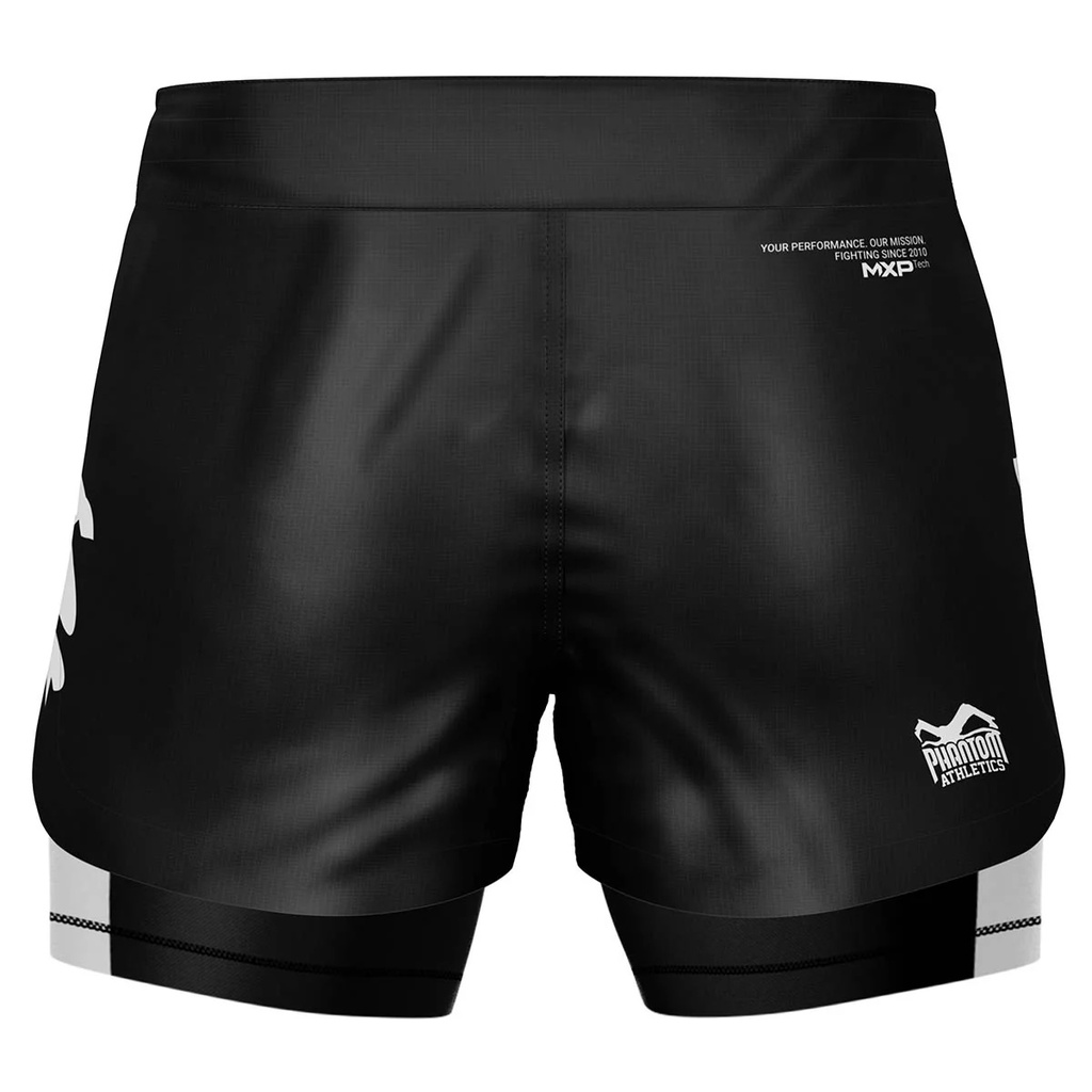 Phantom Fight Shorts Fusion-R 2in1 Savage, Schwarz-Weiß 2