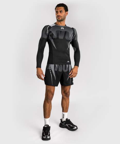 Venum Rash Guard Adrenaline, Schwarz-Silber 3