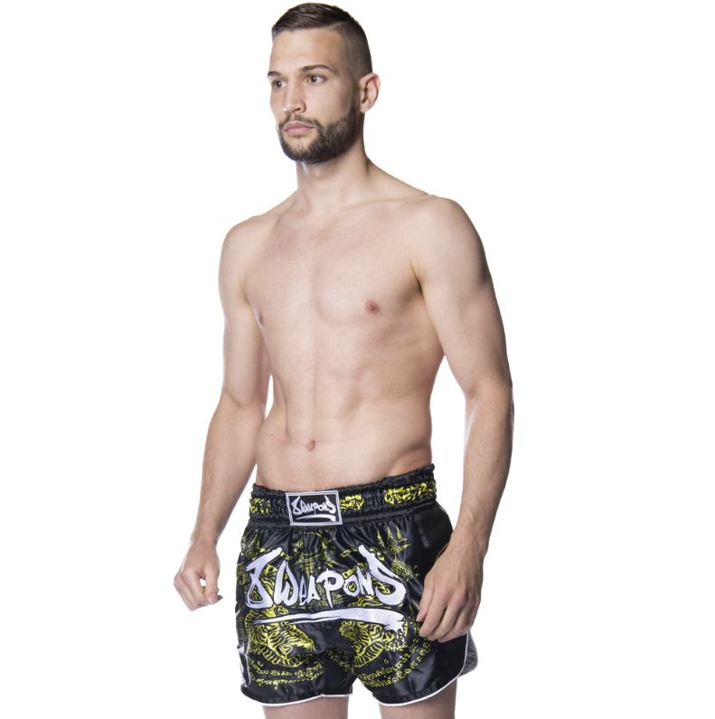 8Weapons Muay Thai Shorts Carbon Sak Yant Tigers 6