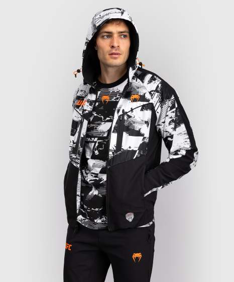 Venum Zip Hoodie UFC Zenith Authentic Fight Night Champion, Schwarz-Weiß 7
