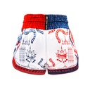 Twins Muay Thai Shorts Yant, Weiss-Blau-Rot 3