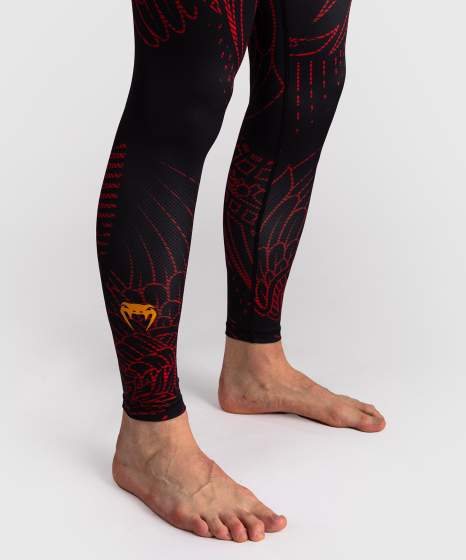 Venum Compression Pants Quetzal Fury, Schwarz-Rot-Mandarin 3
