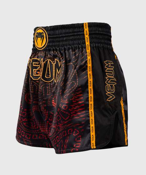 Venum Muay Thai Shorts Quetzal Fury, Schwarz-Rot-Mandarin 2
