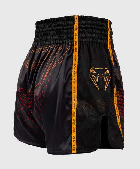 Venum Muay Thai Shorts Quetzal Fury, Schwarz-Rot-Mandarin 3