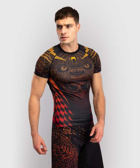 Venum Rash Guard Quetzal Fury, Schwarz-Rot-Mandarin 2