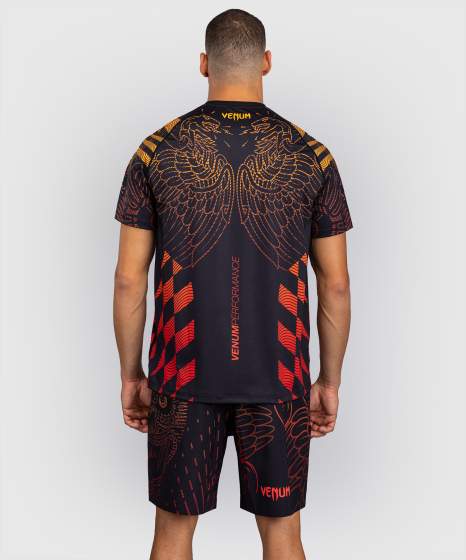 Venum T-Shirt Dry-Tech Quetzal Fury, Schwarz-Rot-Mandarin 3