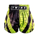Twins Muay Thai Shorts Crocs, Schwarz-Neongrün 3
