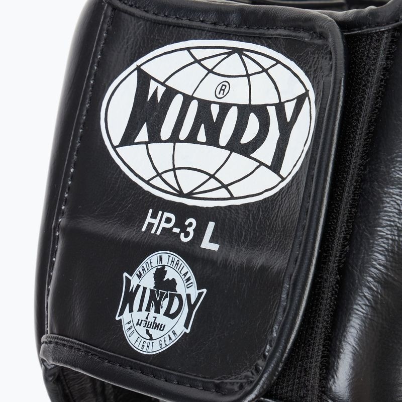 Windy Kopfschutz Leder, Schwarz 3