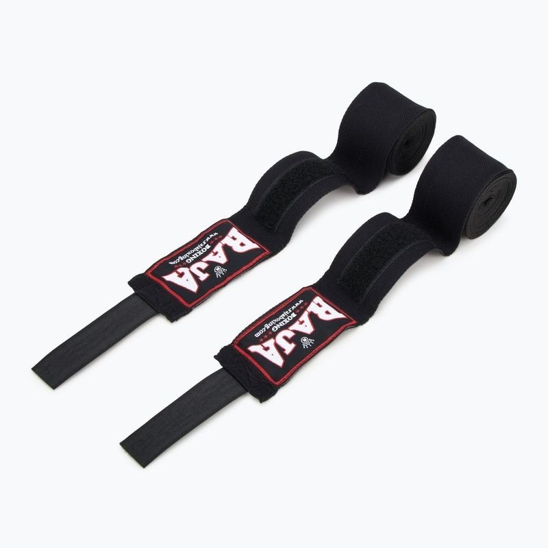 Raja Boxbandagen 4,5m Halbelastisch, Schwarz 2