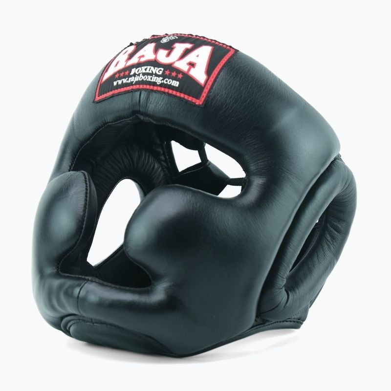 Raja Kopfschutz Leder, Schwarz 2