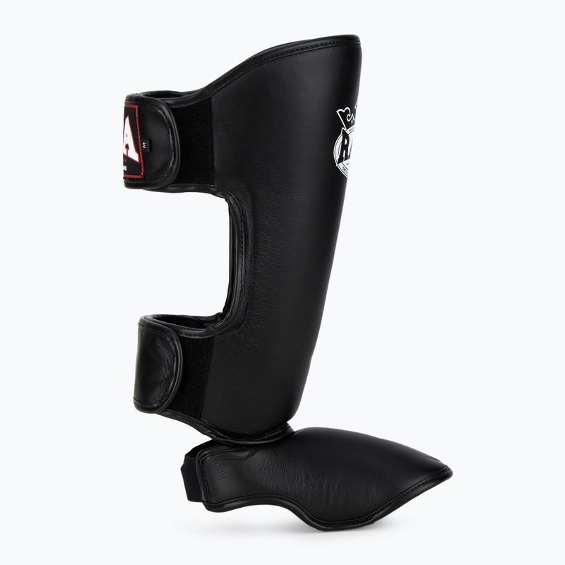 Raja Schienbeinschoner Leder, Schwarz 2