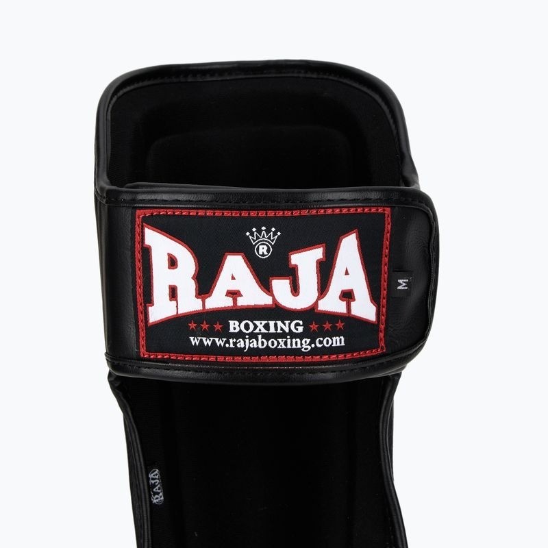 Raja Schienbeinschoner Leder, Schwarz 6