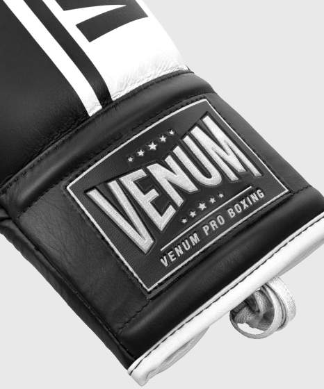 Venum Boxhandschuhe Shield Pro Fight mit Schnürung, Schwarz-Weiß 4