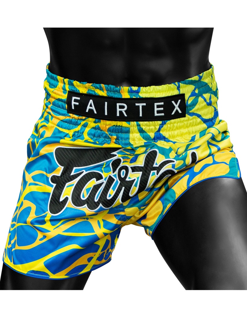 Fairtex Muay Thai Shorts BS1927, Blau-Gelb 2