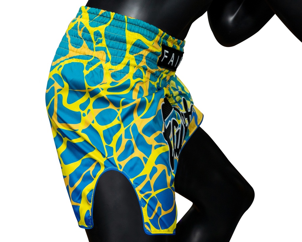 Fairtex Muay Thai Shorts BS1927, Blau-Gelb 4