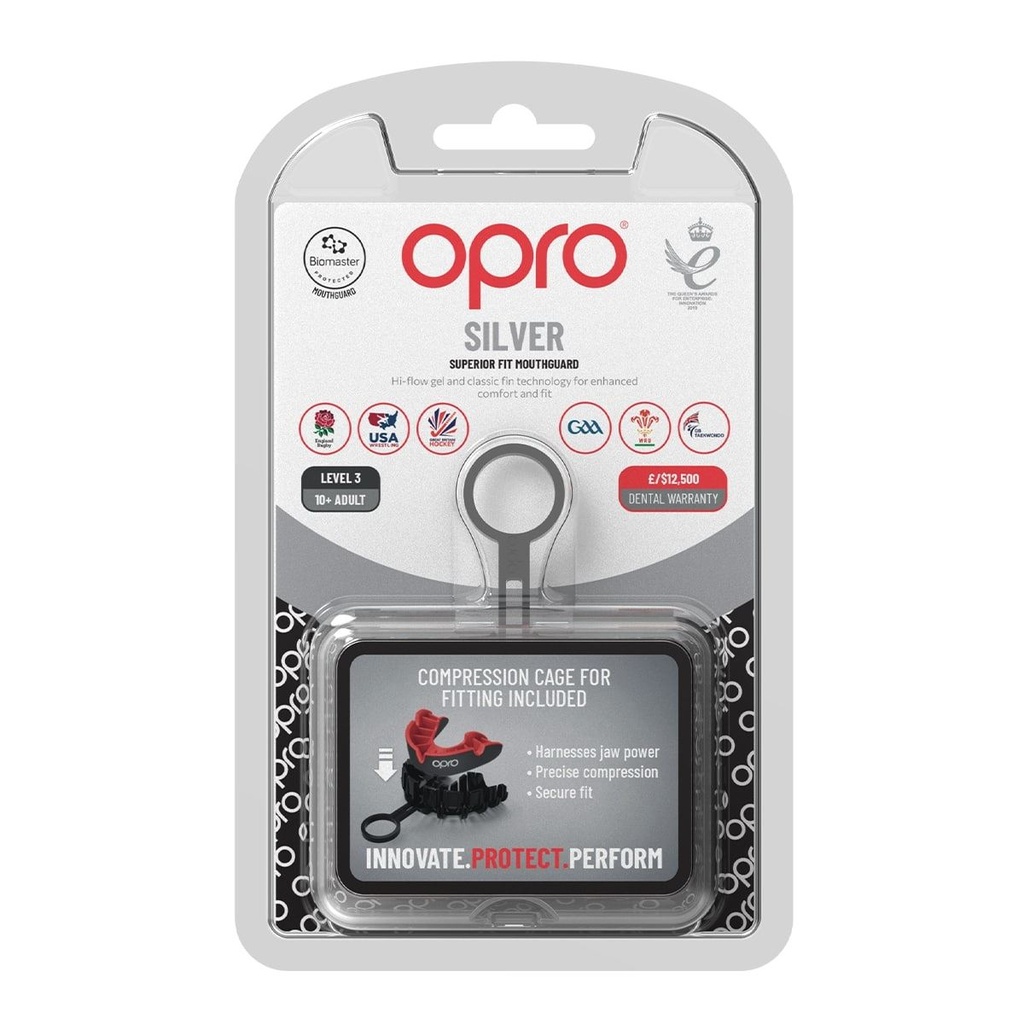 Opro Mundschutz Silver, Weiß-Schwarz 2