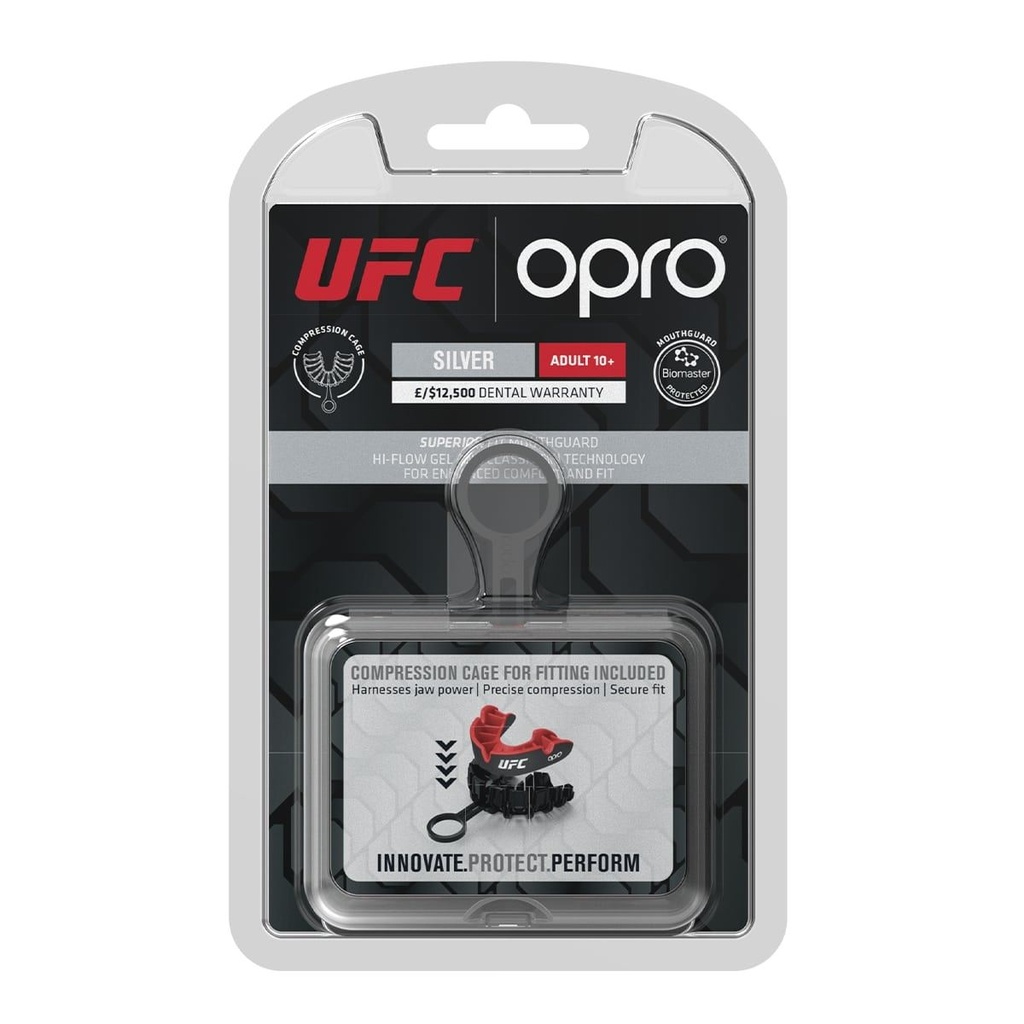 Opro x UFC Mundschutz Silver, Weiß-Silber