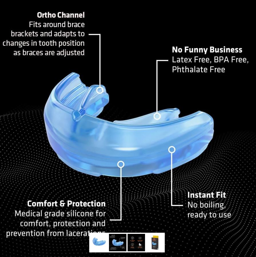 Shock Doctor Mundschutz für Zahnspangen Junior, Blue