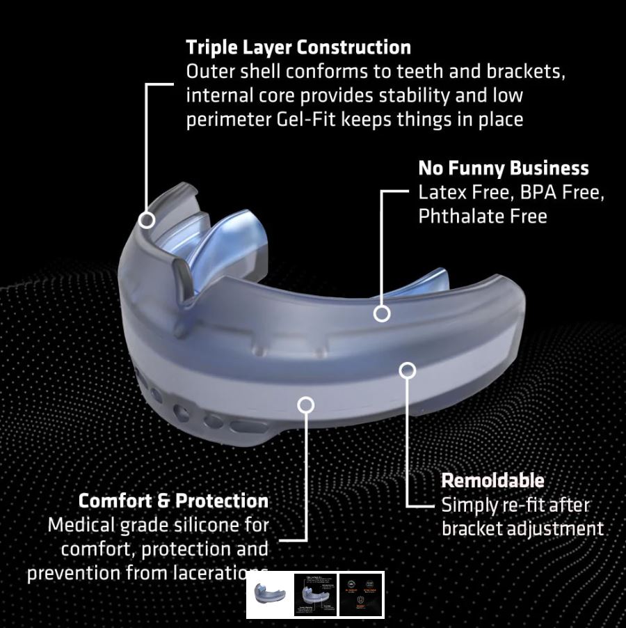 Shock Doctor Mundschutz Ultra für Zahnspangen, Blau