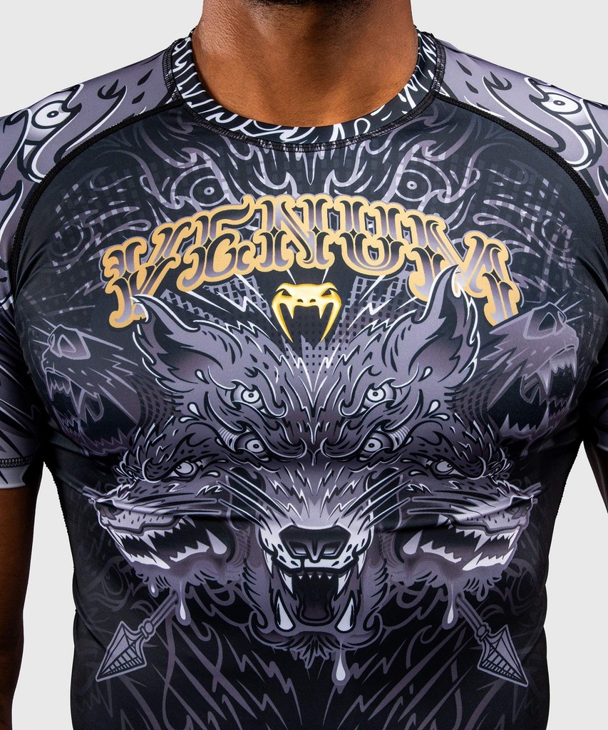 Venum Rash Guard Wolf Atak, Schwarz-Grau 5