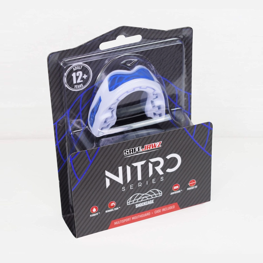 Safejawz Mundschutz Nitro Serie, Weiss-Blau 5