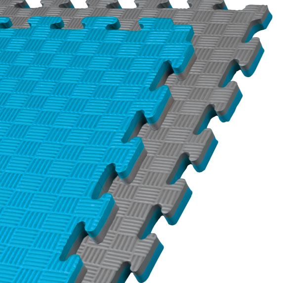 Kampfsportmatte 1mx1mx2cm, Blau-Grau