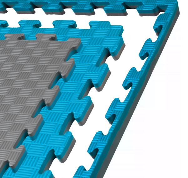 Kampfsportmatte 1mx1mx2cm, Blau-Grau