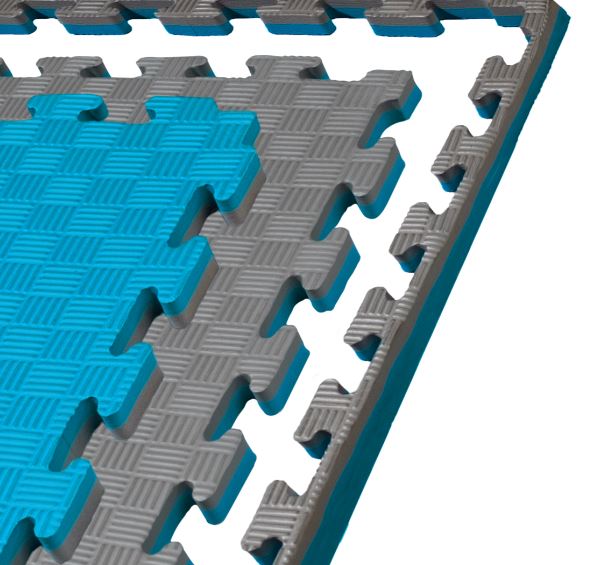 Kampfsportmatte 1mx1mx2cm, Blau-Grau