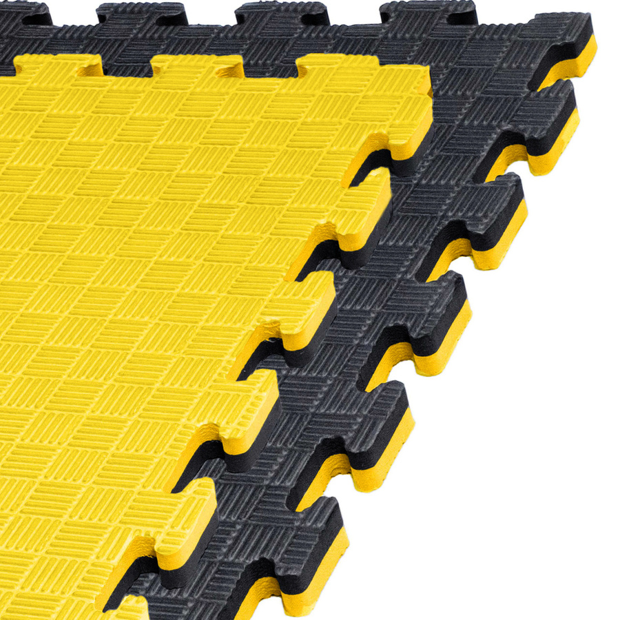 Kampfsportmatte 1mx1mx2cm, Gelb-Schwarz