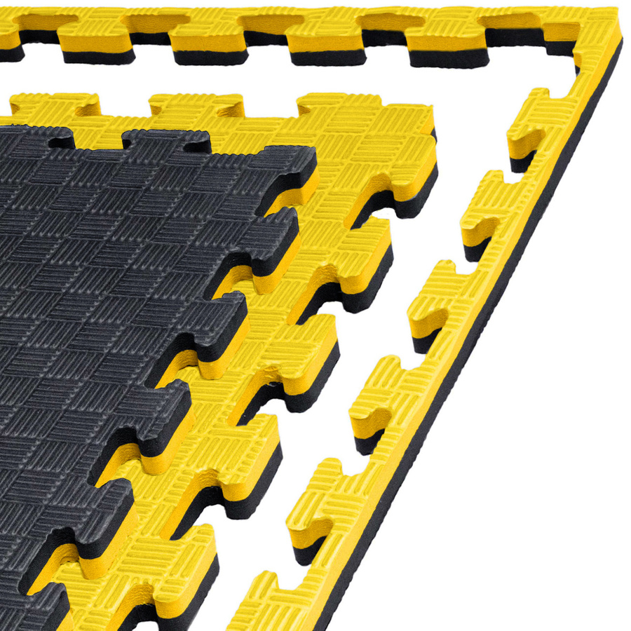 Kampfsportmatte 1mx1mx2cm, Gelb-Schwarz