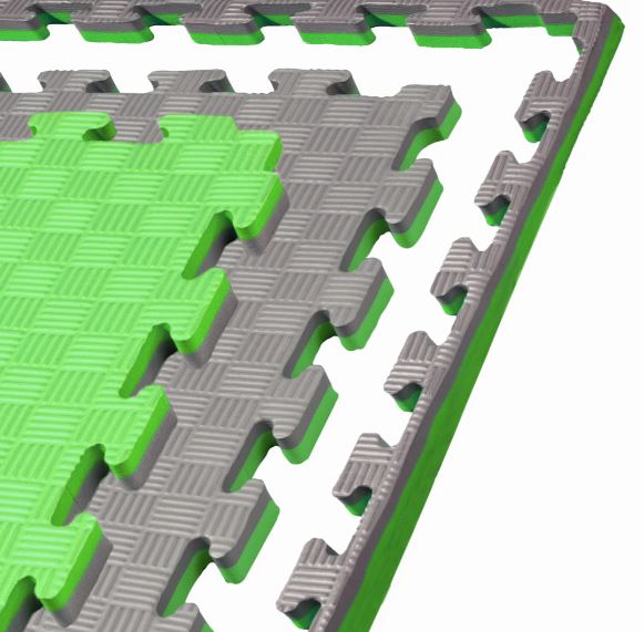 Kampfsportmatte 1mx1mx2cm, Grün-Grau