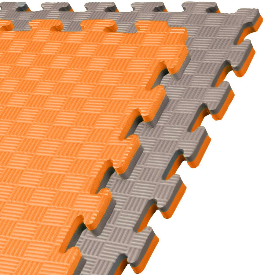Kampfsportmatte 1mx1mx2cm, Orange-Grau