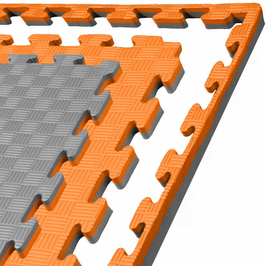 Kampfsportmatte 1mx1mx2cm, Orange-Grau