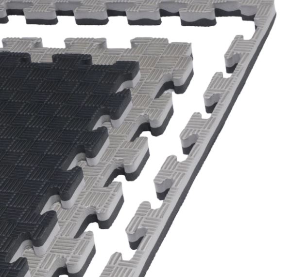 Kampfsportmatte 1mx1mx2cm, Schwarz-Grau