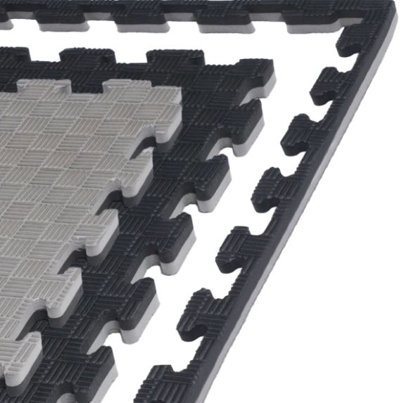 Kampfsportmatte 1mx1mx2cm, Schwarz-Grau