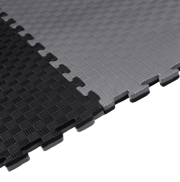 Kampfsportmatte 1mx1mx2cm, Schwarz-Grau