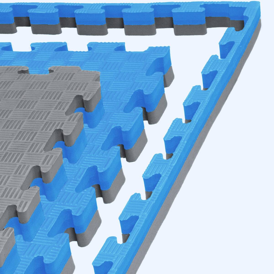 Kampfsportmatte 1mx1mx3cm, Blau-Grau