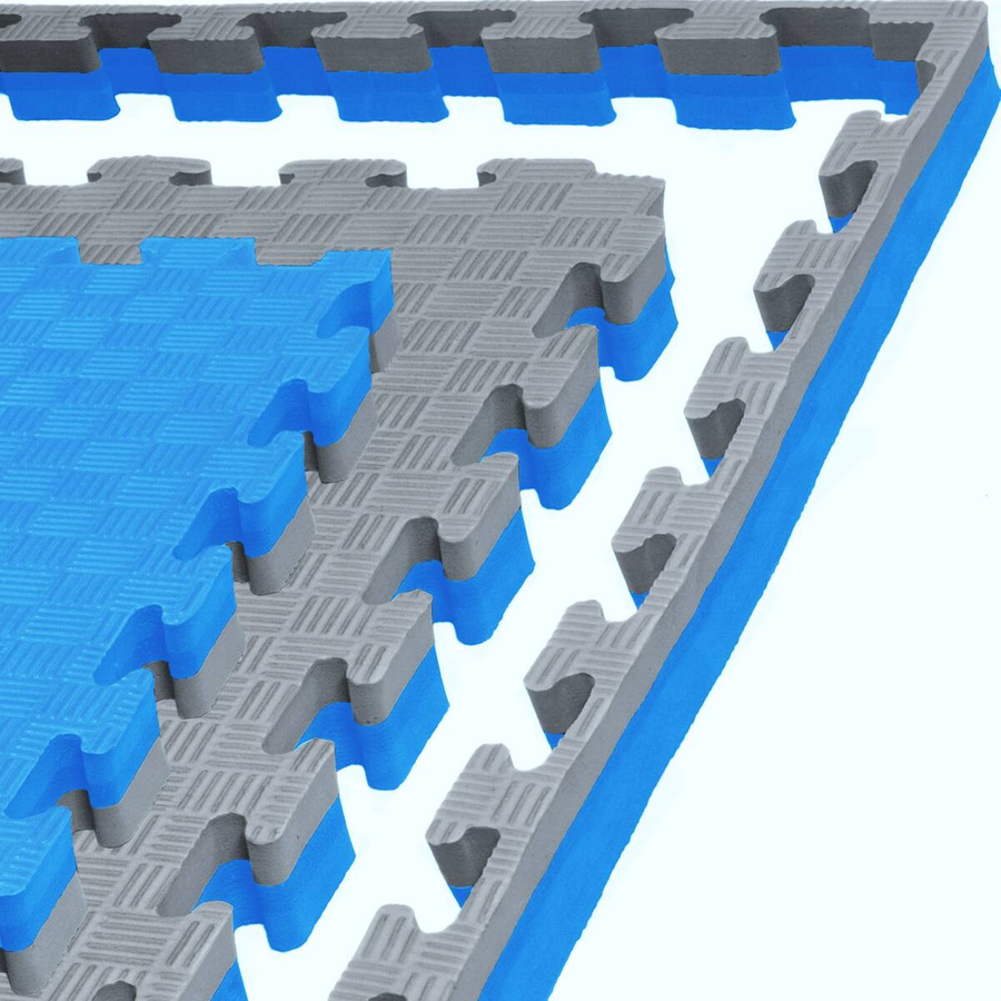 Kampfsportmatte 1mx1mx3cm, Blau-Grau