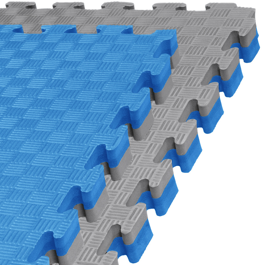 Kampfsportmatte 1mx1mx4cm, Blau-Grau