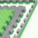 Kampfsportmatte 1mx1mx3cm, Grün-Grau